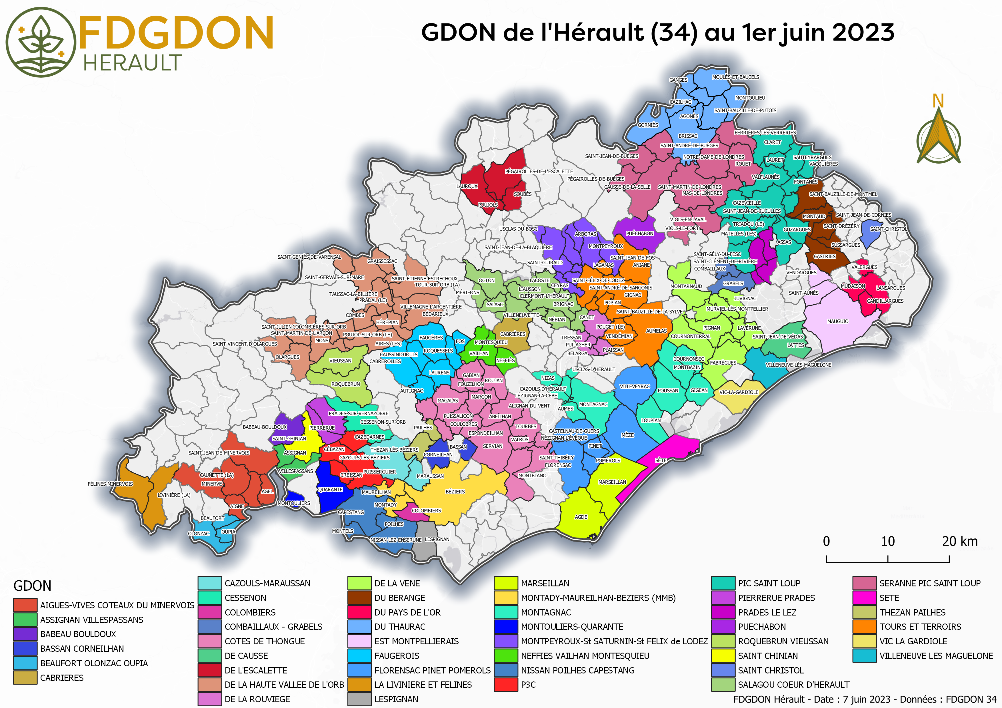 GDON de l'Hérault au 1er juin 2023