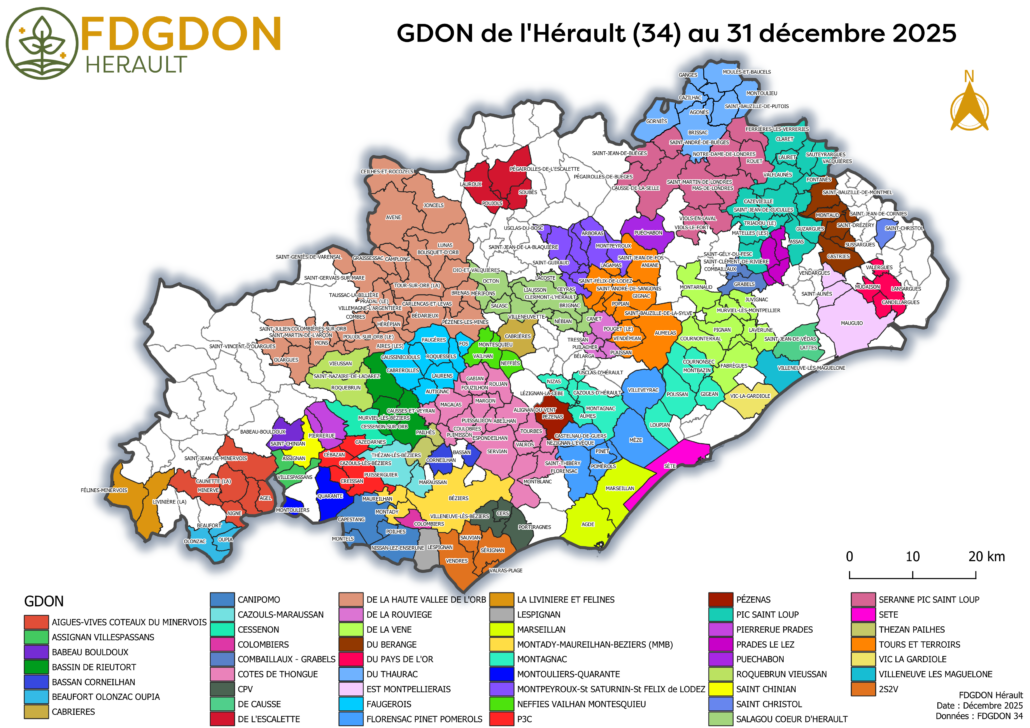 Carte GDON Hérault 2025